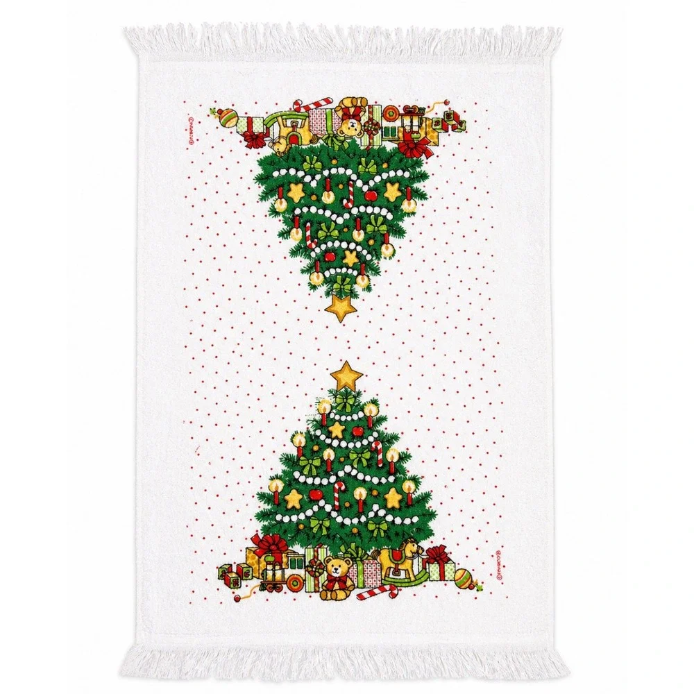 NEW VTG‎ Cannon Christmas Tree Towel Made in USA Franco Kitchen Farmhouse Decor